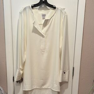 Cream Long Sleeve Blouse